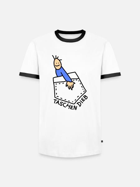 Dieb lustig (b) - Männer Kontrast-T-Shirt - Weiß/Schwarz
