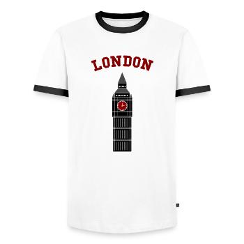 london big ben - Männer Kontrast-T-Shirt - Weiß/Schwarz - Vorne - AI Model Female 172 light (172cm) & AI Model Male 178 dark (178cm)