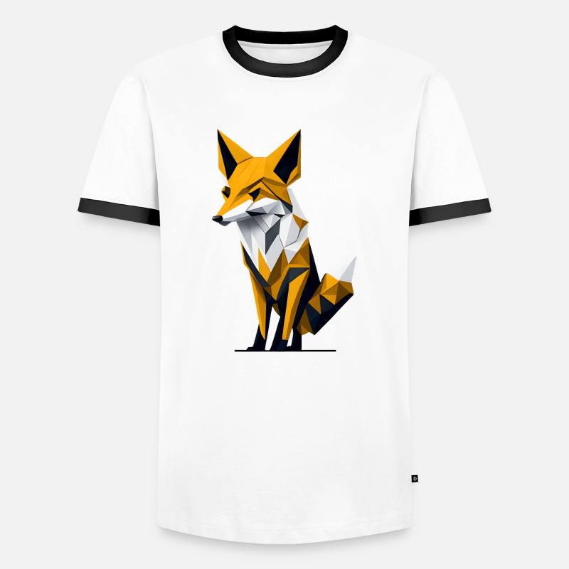 Polygon Fox - Men's Ringer Shirt - white/black
