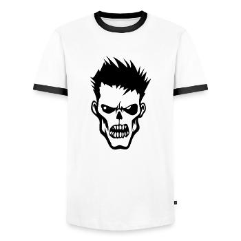 Zombie Undead Halloween Horror - Men's Ringer Shirt - white/black - Front - AI Model Female 172 light (172cm) & AI Model Male 178 dark (178cm)
