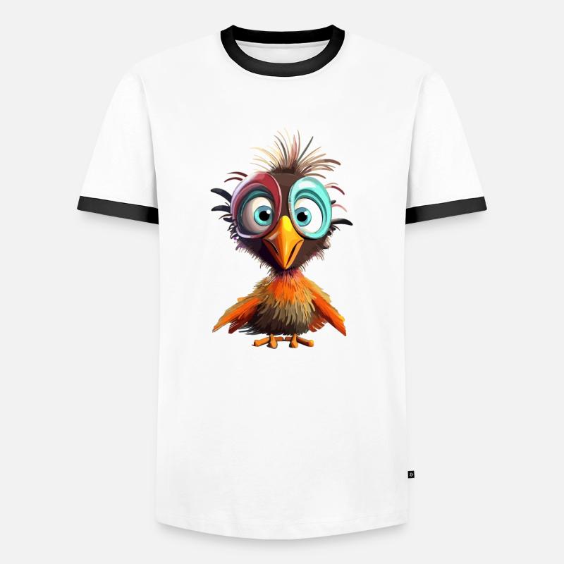 Paradiesvogel - Männer Kontrast-T-Shirt - Weiß/Schwarz