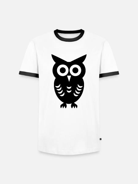 Steinkauz - Männer Kontrast-T-Shirt - Weiß/Schwarz