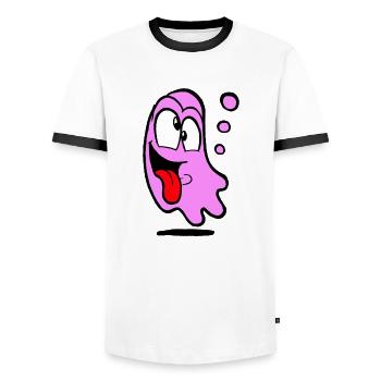 Confucius in Pink - Men's Ringer Shirt - white/black - Front - AI Model Female 172 light (172cm) & AI Model Male 178 dark (178cm)