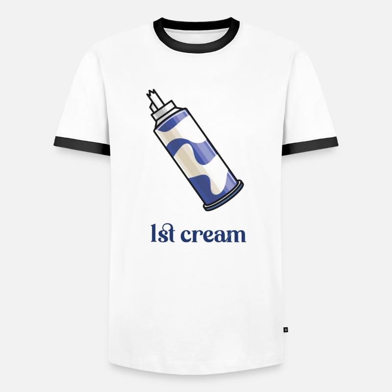 1. Sahne - Männer Kontrast-T-Shirt - Weiß/Schwarz