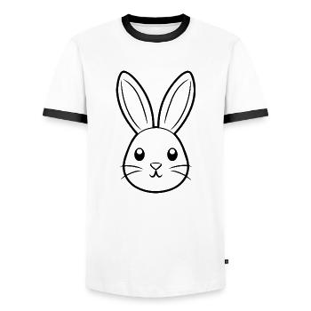 Hase Kaninchen - Männer Kontrast-T-Shirt - Weiß/Schwarz - Vorne - AI Model Female 172 light (172cm) & AI Model Male 178 dark (178cm)