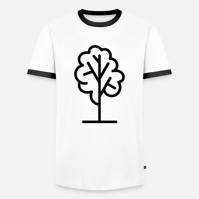 Baum - Männer Kontrast-T-Shirt - Weiß/Schwarz
