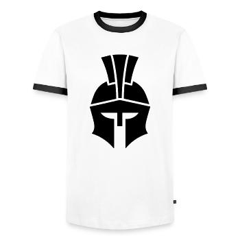 Spartan helmet - Men's Ringer Shirt - white/black - Front - AI Model Female 172 light (172cm) & AI Model Male 178 dark (178cm)