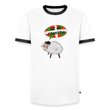 Ez Da Frantzia - Männer Kontrast-T-Shirt - Weiß/Schwarz - Vorne - AI Model Female 172 light (172cm) & AI Model Male 178 dark (178cm)