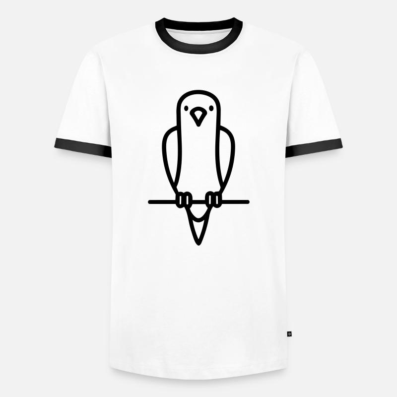 Papagei - Männer Kontrast-T-Shirt - Weiß/Schwarz
