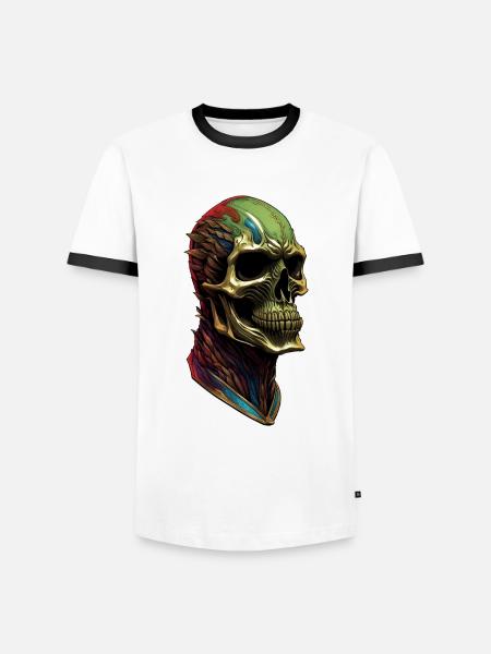 A sympathetic skull - Men's Ringer Shirt - white/black