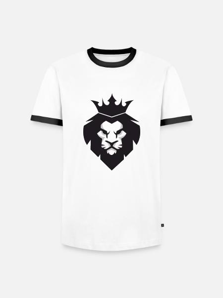 Big lion - T-shirt contrasté Homme - blanc/noir