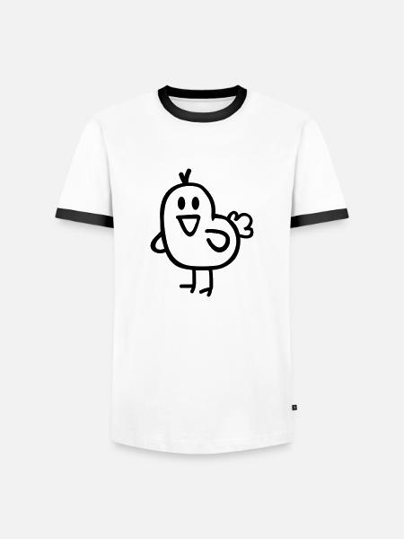 Oiseau - T-shirt contrasté Homme - blanc/noir