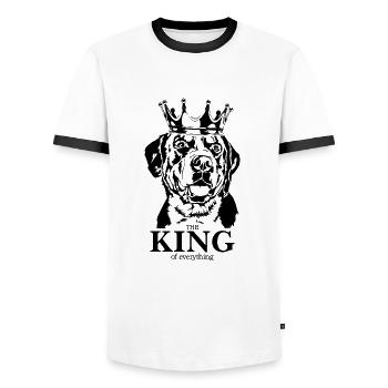 Grand Bouvier Suisse Roi de tout - T-shirt contrasté Homme - blanc/noir - Devant - AI Model Female 172 light (172cm) & AI Model Male 178 dark (178cm)