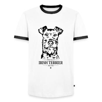 Irish Terrier Mom Hunde Hund Wilsigns - Männer Kontrast-T-Shirt - Weiß/Schwarz - Vorne - AI Model Female 172 light (172cm) & AI Model Male 178 dark (178cm)