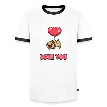 Liebe dich - Männer Kontrast-T-Shirt - Weiß/Schwarz - Vorne - AI Model Female 172 light (172cm) & AI Model Male 178 dark (178cm)