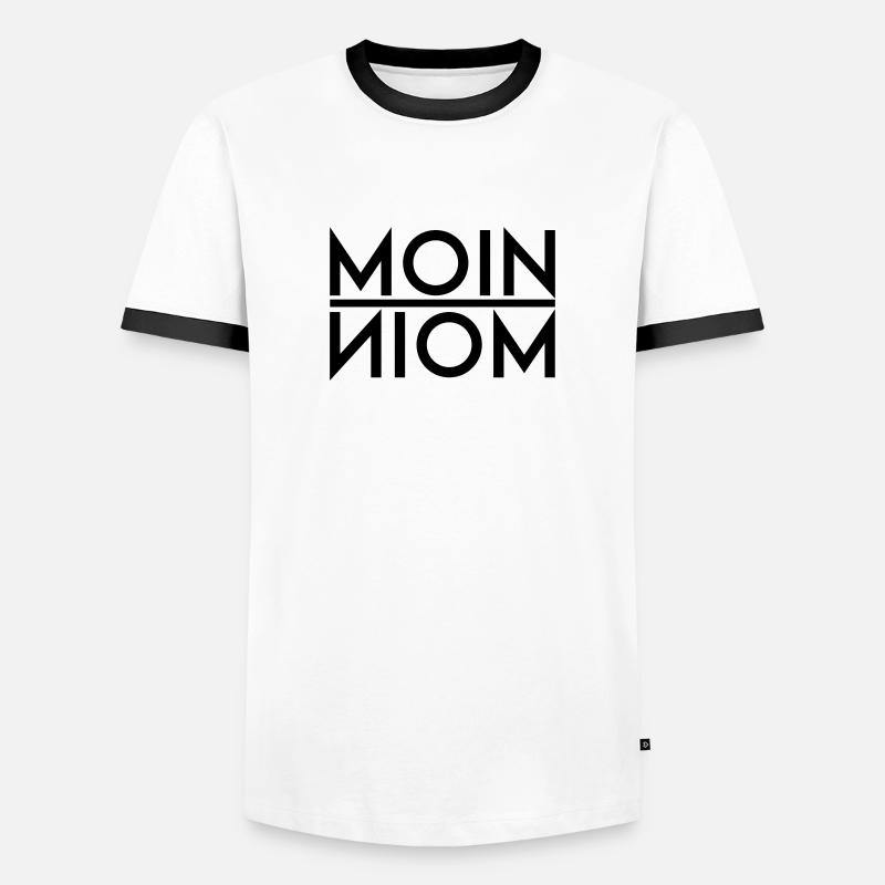 Moin Moin - Männer Kontrast-T-Shirt - Weiß/Schwarz