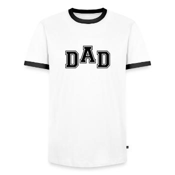 Dad - T-shirt contrasté Homme - blanc/noir - Devant - AI Model Female 172 light (172cm) & AI Model Male 178 dark (178cm)