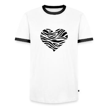 Zebra - Männer Kontrast-T-Shirt - Weiß/Schwarz - Vorne - AI Model Female 172 light (172cm) & AI Model Male 178 dark (178cm)