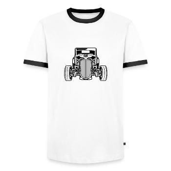 Hot Rod / Rat Rod 07_schwarz - T-shirt contrasté Homme - blanc/noir - Devant - AI Model Female 172 light (172cm) & AI Model Male 178 dark (178cm)