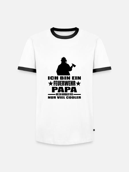 Feuerwehr - Männer Kontrast-T-Shirt - Weiß/Schwarz