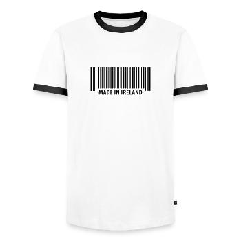 Made in Ireland - T-shirt contrasté Homme - blanc/noir - Devant - AI Model Female 172 light (172cm) & AI Model Male 178 dark (178cm)
