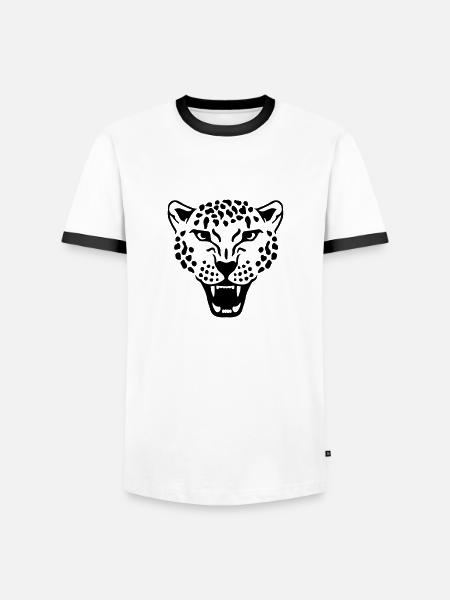 Leopard - T-shirt contrasté Homme - blanc/noir