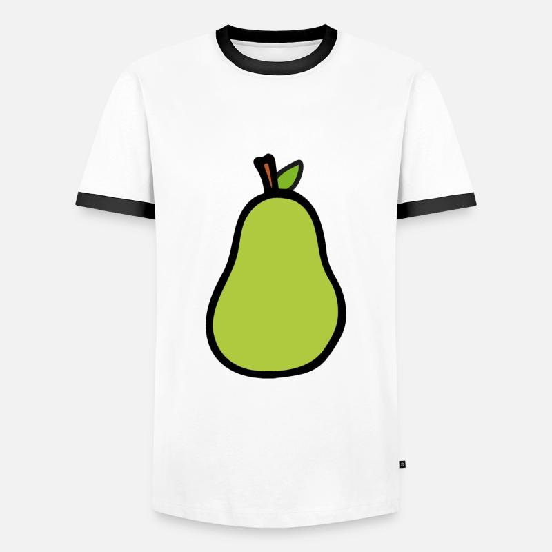 Birne - Männer Kontrast-T-Shirt - Weiß/Schwarz