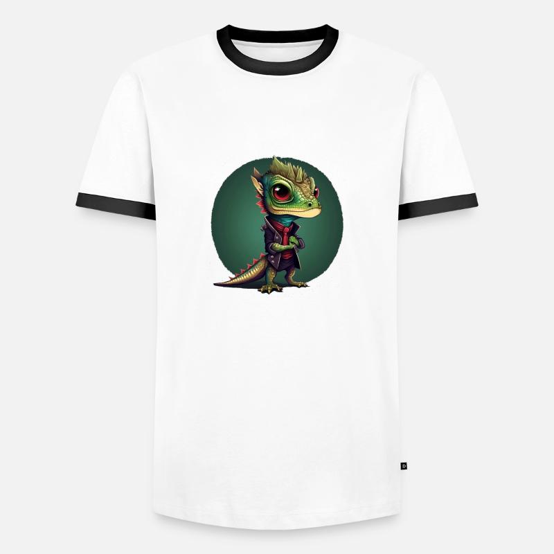 Lizard Fantasy - Men's Ringer Shirt - white/black