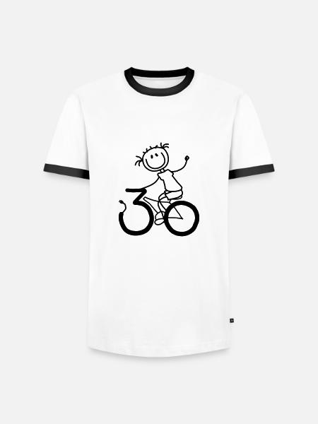 Mühelos radelnd durch den 30er! - Männer Kontrast-T-Shirt - Weiß/Schwarz