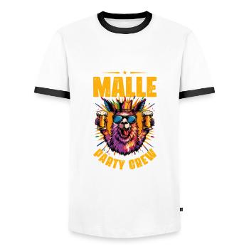 Malle Party Crew Urlaub - Männer Kontrast-T-Shirt - Weiß/Schwarz - Vorne - AI Model Female 172 light (172cm) & AI Model Male 178 dark (178cm)