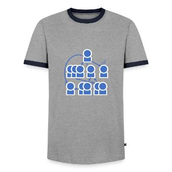 Crazy organization chart - all right? - Men's Ringer Shirt - grey/navy  - Front - AI Model Female 172 light (172cm) & AI Model Male 178 light (178cm)
