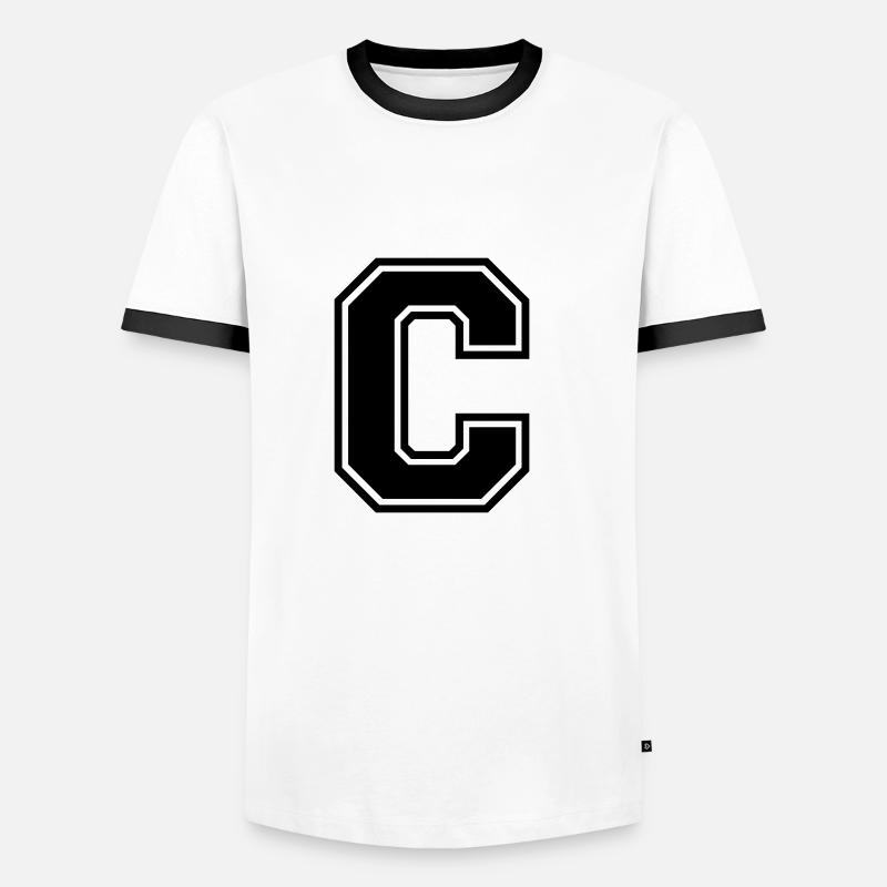 c - Männer Kontrast-T-Shirt - Weiß/Schwarz