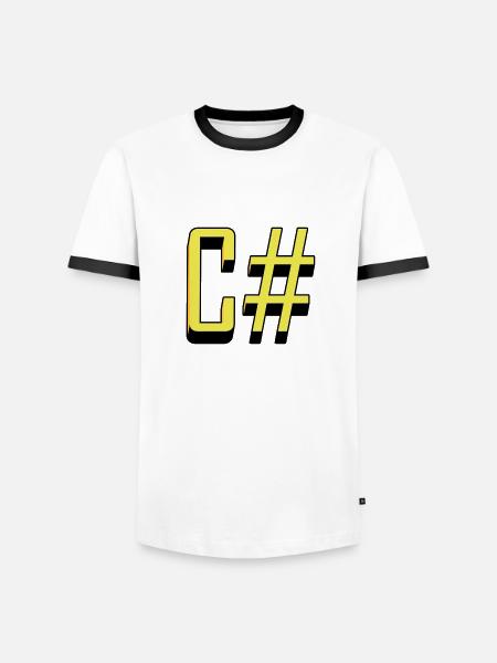 Programmiersprachen: C # / C sharp (Classic) - Männer Kontrast-T-Shirt - Weiß/Schwarz