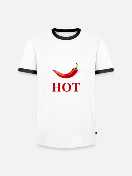 HOT Pepperoni - Men's Ringer Shirt - white/black