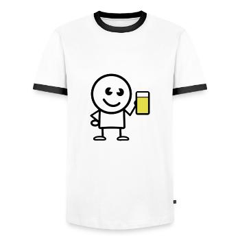 drink - Männer Kontrast-T-Shirt - Weiß/Schwarz - Vorne - AI Model Female 172 light (172cm) & AI Model Male 178 dark (178cm)