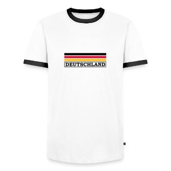 Germany - T-shirt contrasté Homme - blanc/noir - Devant - AI Model Female 172 light (172cm) & AI Model Male 178 dark (178cm)