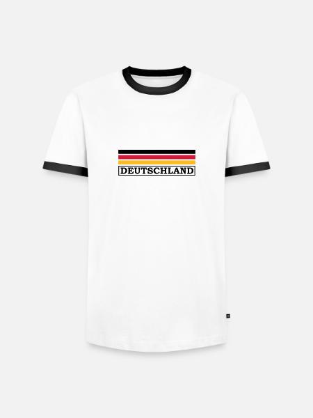 Deutschland - Männer Kontrast-T-Shirt - Weiß/Schwarz