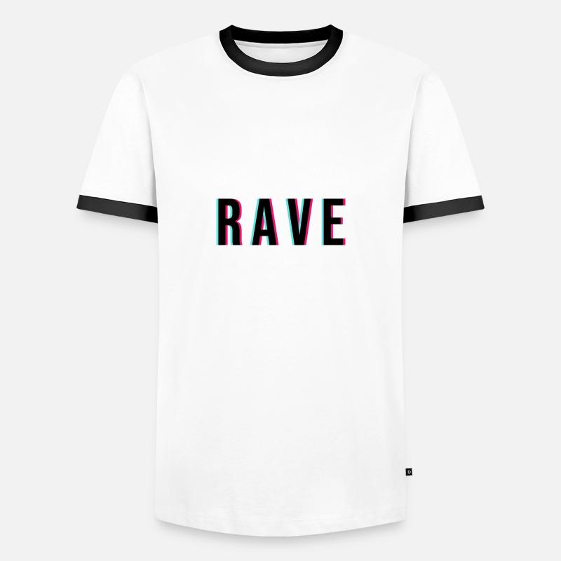 R A V E rave - Männer Kontrast-T-Shirt - Weiß/Schwarz