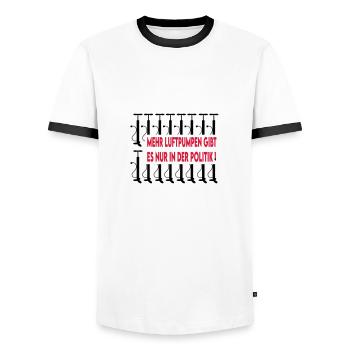 Politiker Luftpumpen Versager Bundesregierung - Männer Kontrast-T-Shirt - Weiß/Schwarz - Vorne - AI Model Female 172 light (172cm) & AI Model Male 178 dark (178cm)