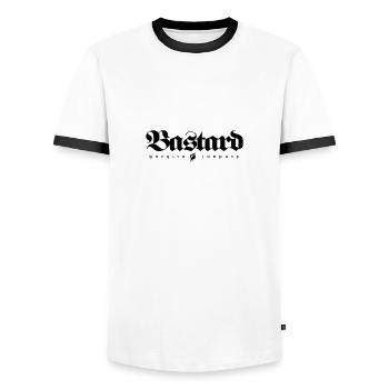 Bastard - Gangsta Company - Männer Kontrast-T-Shirt - Weiß/Schwarz - Vorne - AI Model Female 172 light (172cm) & AI Model Male 178 dark (178cm)