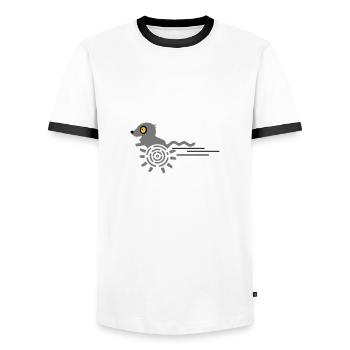 Gerbil / Running Gerbil (3c) - Men's Ringer Shirt - white/black - Front - AI Model Female 172 light (172cm) & AI Model Male 178 dark (178cm)
