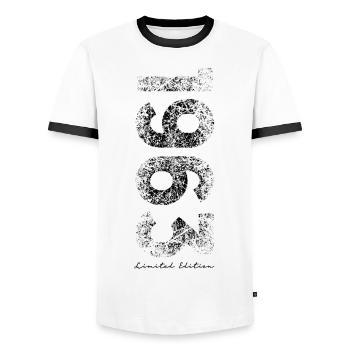 Limited Edition 1963 - Geburtstag 1963 - Männer Kontrast-T-Shirt - Weiß/Schwarz - Vorne - AI Model Female 172 light (172cm) & AI Model Male 178 dark (178cm)
