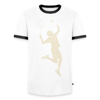 Badminton - Sports de balle - Badminton - T-shirt contrasté Homme - blanc/noir - Devant - AI Model Female 172 light (172cm) & AI Model Male 178 dark (178cm)