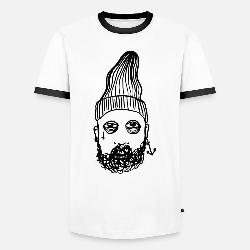 Hipster - Männer Kontrast-T-Shirt - Weiß/Schwarz