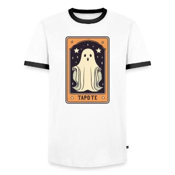 Tarot Geist Karte - Männer Kontrast-T-Shirt - Weiß/Schwarz - Vorne - AI Model Female 172 light (172cm) & AI Model Male 178 dark (178cm)