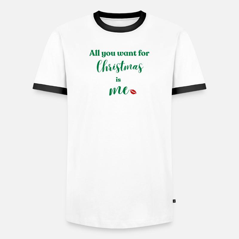Weihnachten bin ich dein Wunsch - Männer Kontrast-T-Shirt - Weiß/Schwarz