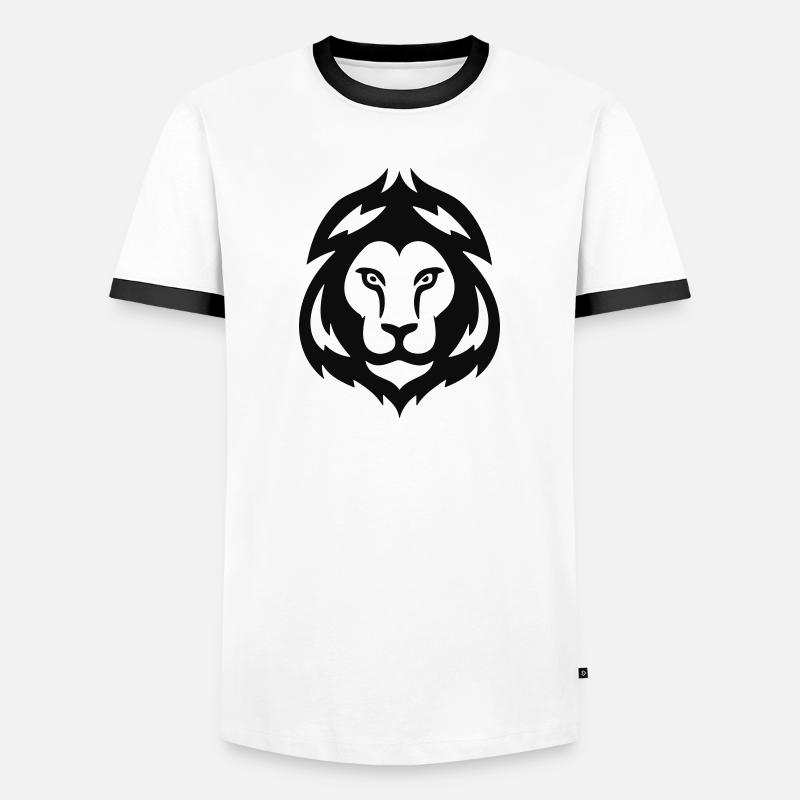Lion's head - Men's Ringer Shirt - white/black