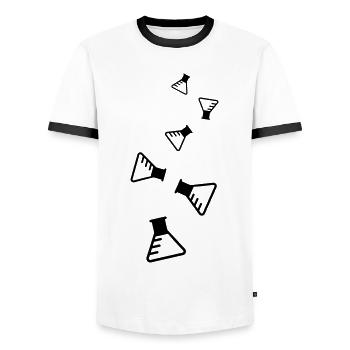 Icône du tube à essai - T-shirt contrasté Homme - blanc/noir - Devant - AI Model Female 172 light (172cm) & AI Model Male 178 dark (178cm)