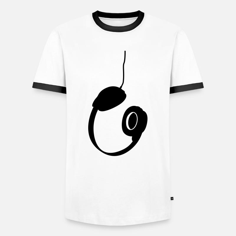 Kopfhörer - Männer Kontrast-T-Shirt - Weiß/Schwarz