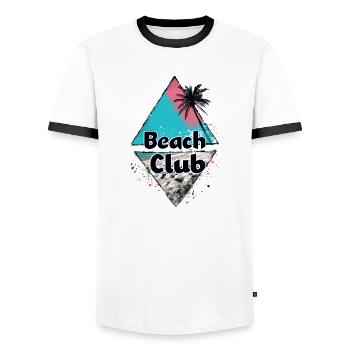 Club de plage Diamond - T-shirt contrasté Homme - blanc/noir - Devant - AI Model Female 172 light (172cm) & AI Model Male 178 dark (178cm)